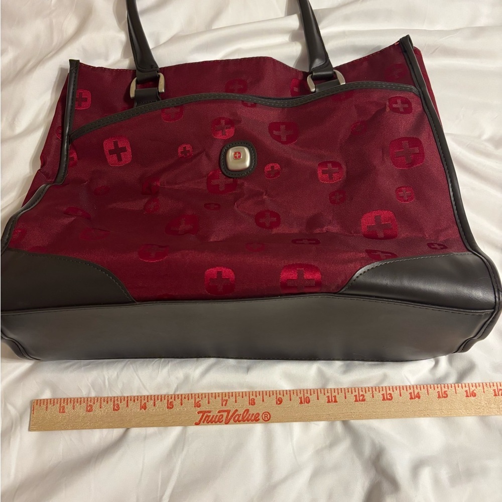 SwissGear Burgundy Nylon Tote Bag Shoulder Bag Travel Everyday - Picture 7 of 8
